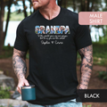 Personalized Grandpa Shirt with Grandkids Names - To The World You Are One Person